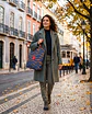 Cleo shopper | Animal print | Zazu | Azul e castanho - thumbnail 1