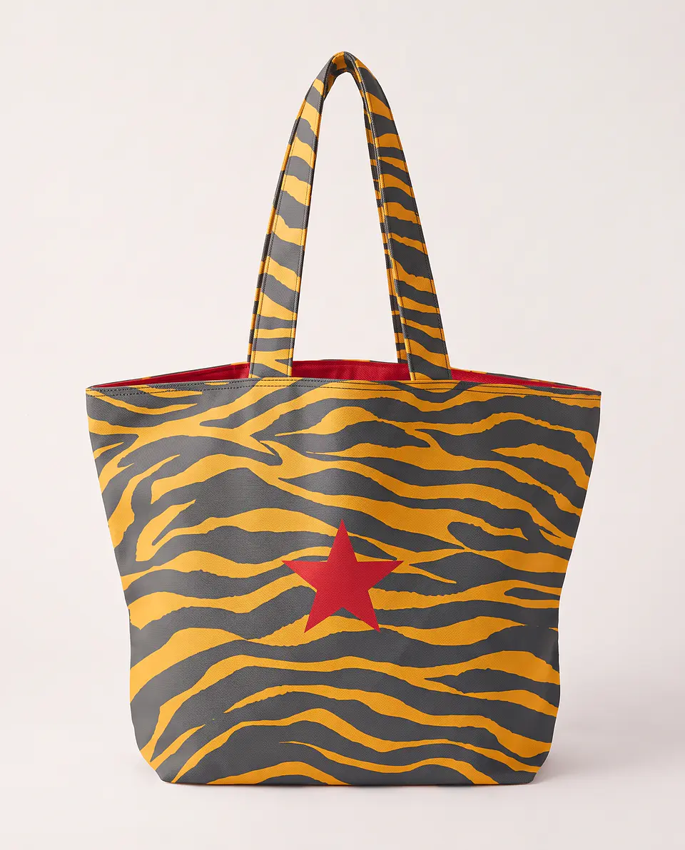 Cleo shopper | Animal print | Zazu | Cinza e amarelo 1