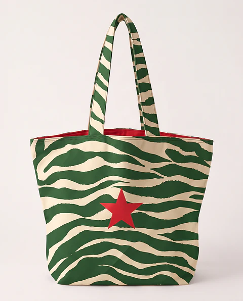 Cleo shopper | Animal print | Zazu | Verde e creme