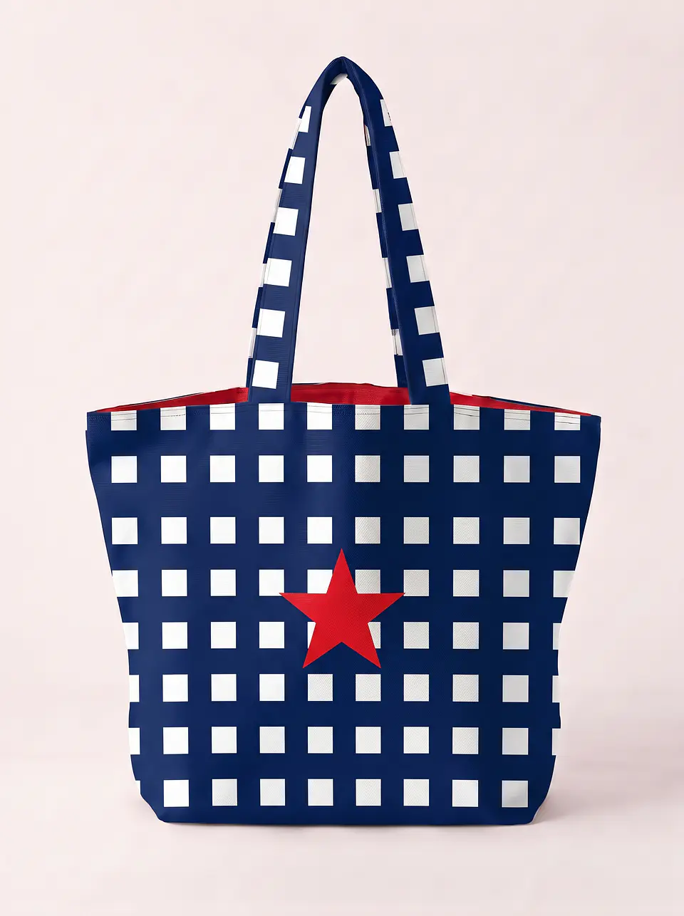 Cleo shopper | Quadrados | Azul escuro 2