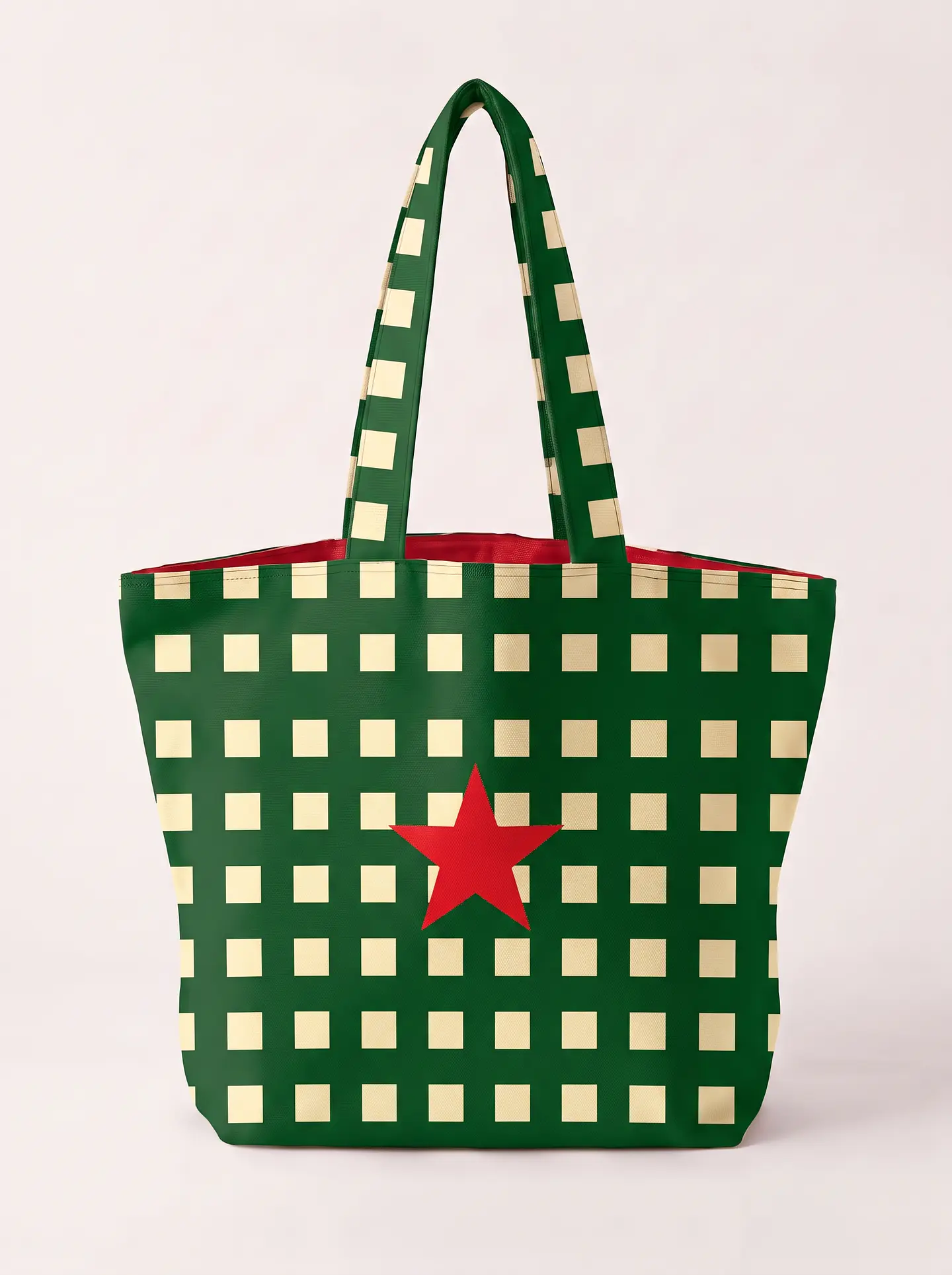 Cleo shopper | Quadrados | Verde e creme 1