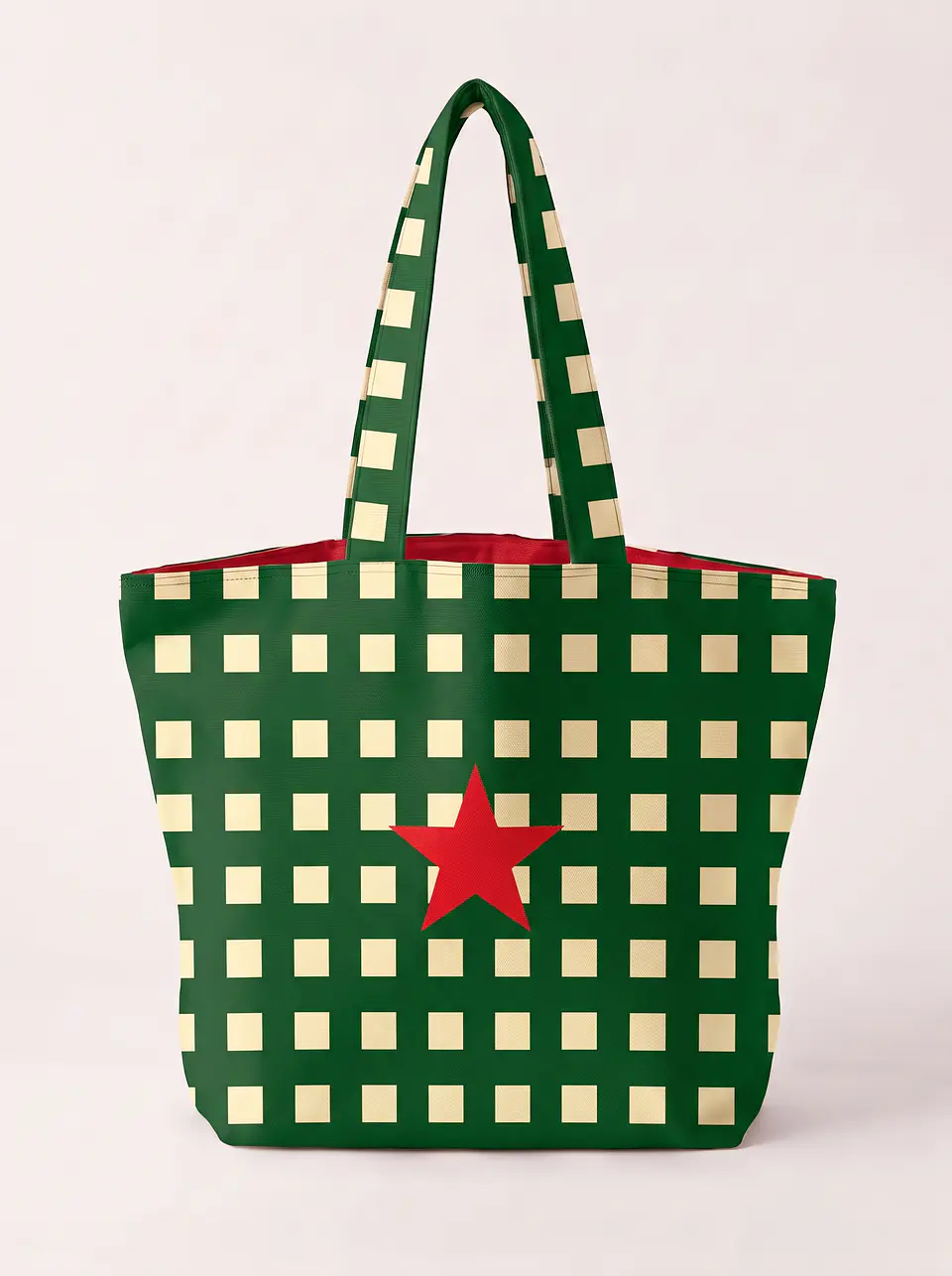 Cleo shopper | Quadrados | Verde e creme 1