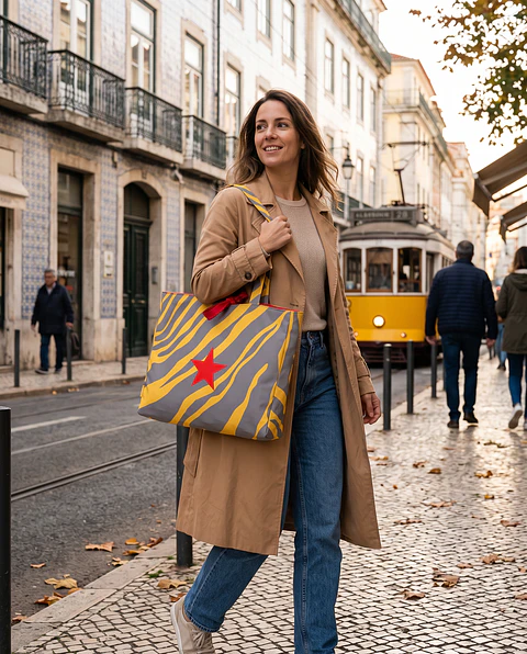 Sasha shopper | Animal print | Savana | Cinza amarelo