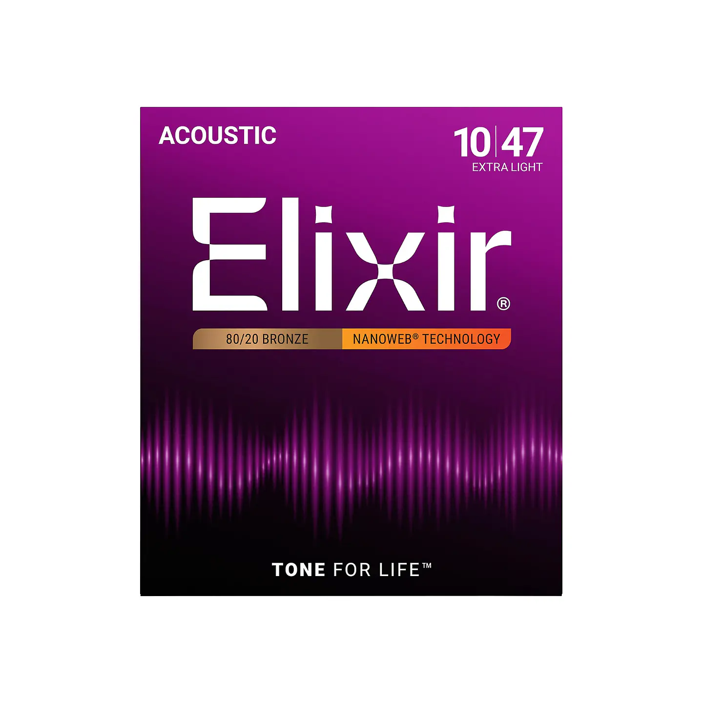 Cuerdas para Guitarra Acústica Elixir 80/20 Bronze NANOWEB Extra Light (10-47) 1
