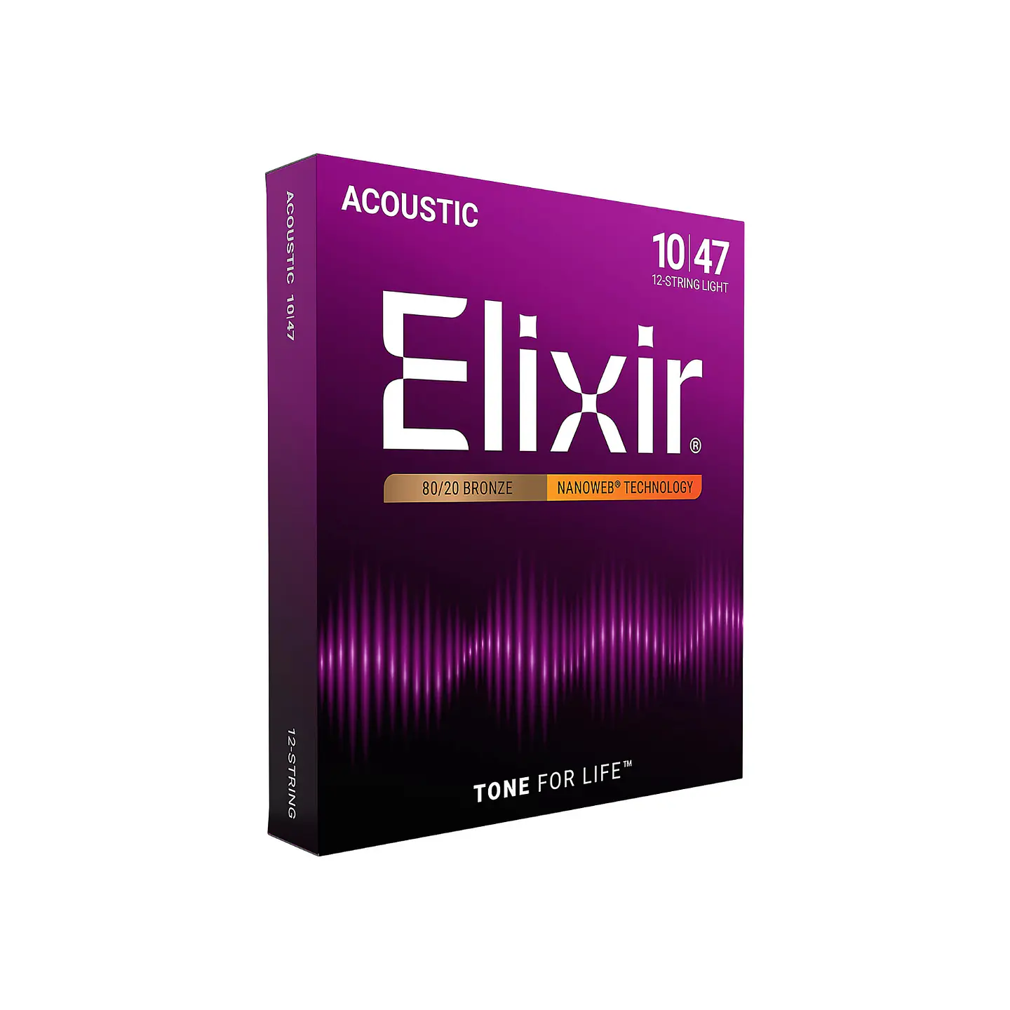 Cuerdas Elixir 80/20 Bronze para Guitarra Acústica de 12 Cuerdas con Recubrimiento NANOWEB® – Light (.010–.047) 2