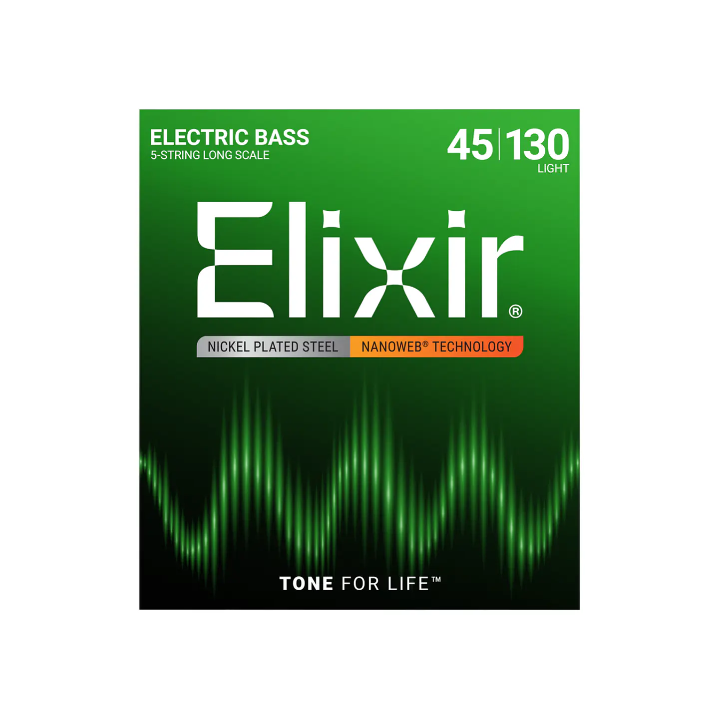 Cuerdas Elixir para Bajo Eléctrico 5 Cuerdas Long Scale con Recubrimiento NANOWEB® – Enhanced Light (.045–.130) 1