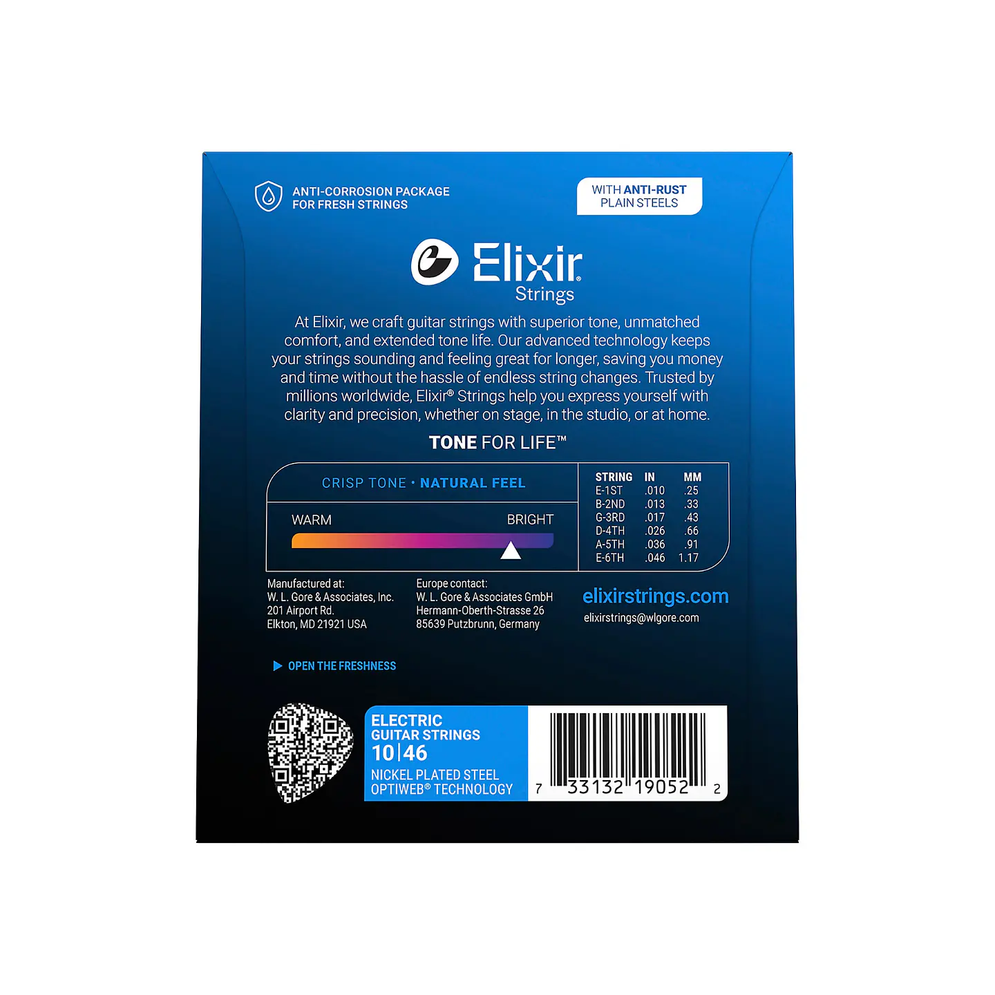 Cuerdas Elixir para Guitarra Eléctrica con Recubrimiento OPTIWEB® – Light (.010–.046) 3
