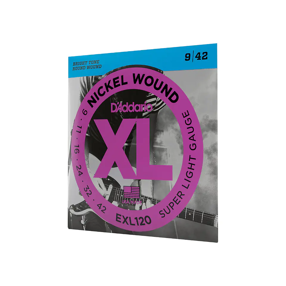 Cuerdas D'Addario EXL120 Nickel Wound para Guitarra Eléctrica – Super Light (.009–.042) 2