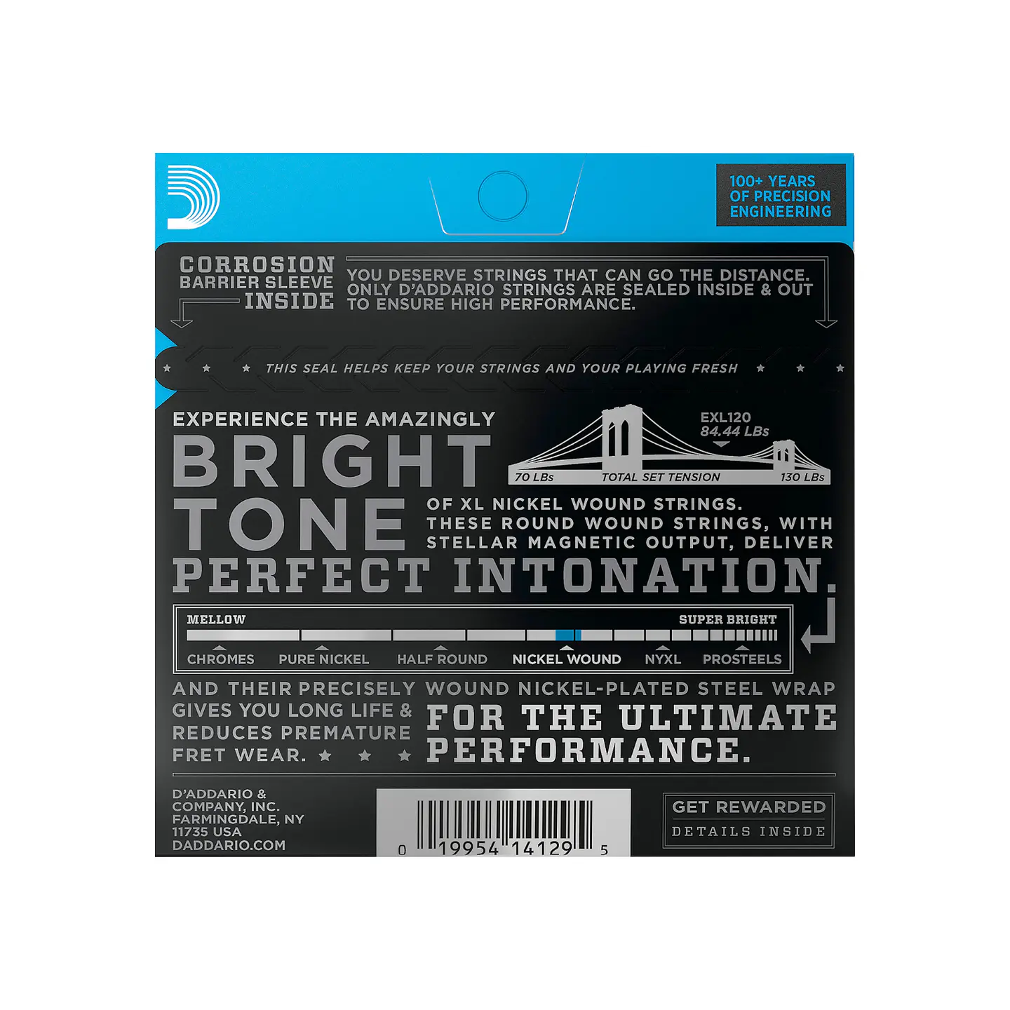 Cuerdas D'Addario EXL120 Nickel Wound para Guitarra Eléctrica – Super Light (.009–.042) 3