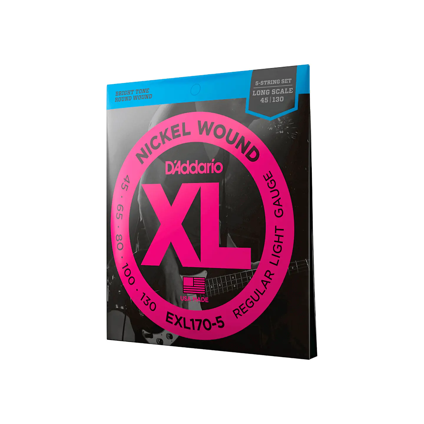 Cuerdas D'Addario EXL170-5 XL Nickel Wound para Bajo Eléctrico de 5 Cuerdas – Regular Light (.045–.130) 2
