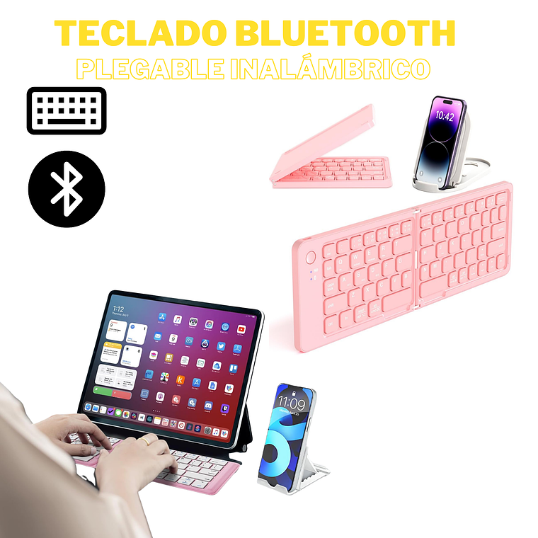 Teclado Bluetooth Plegable Inalámbrico 1