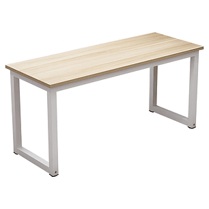 Mesa Rectangular de Madera con Base Metálica