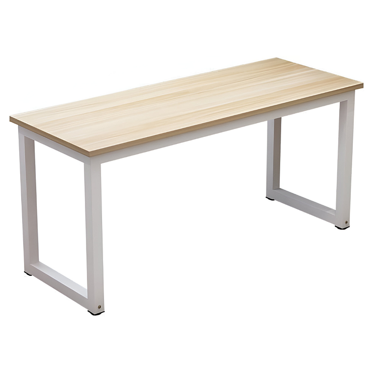 Mesa Rectangular de Madera con Base Metálica 1