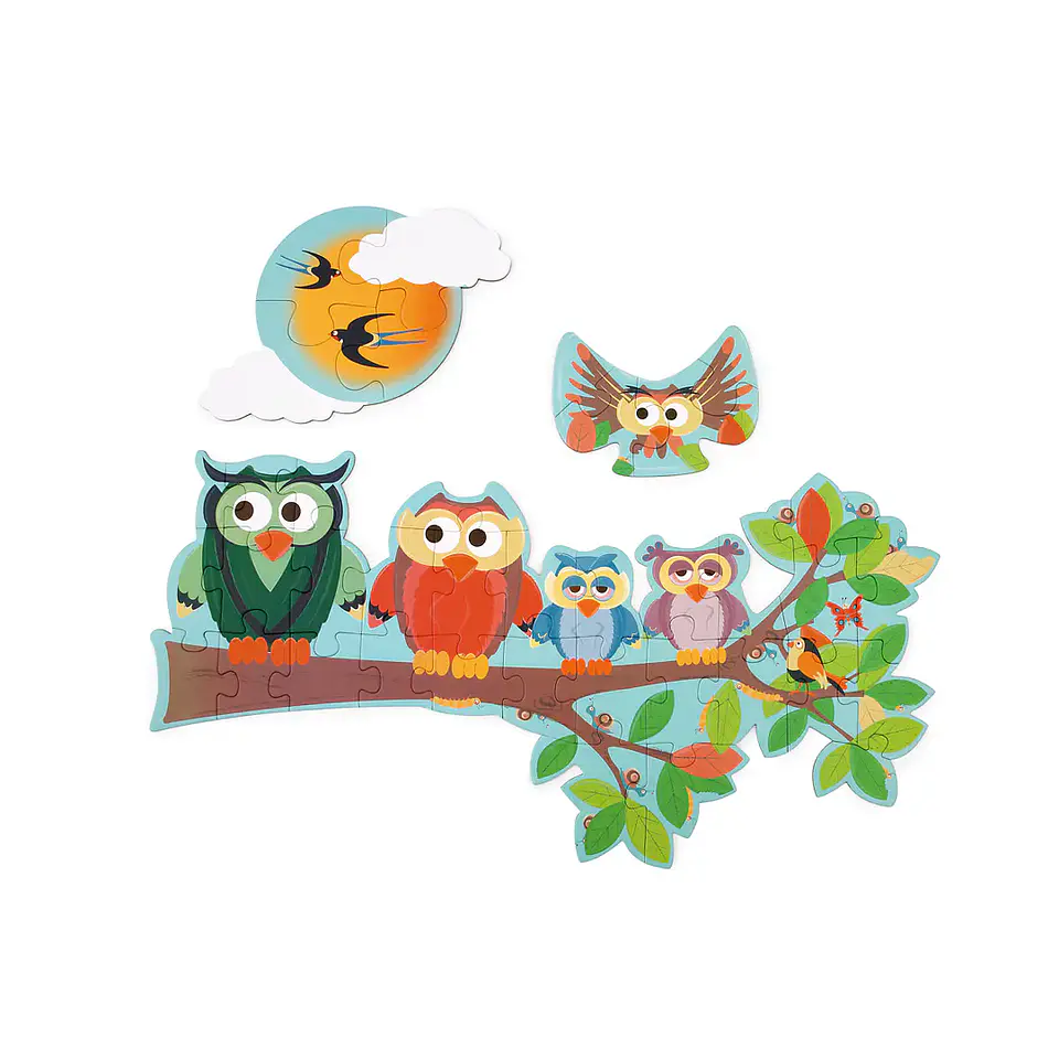Puzzle Doble con Forma de Búho 39 pcs. 2