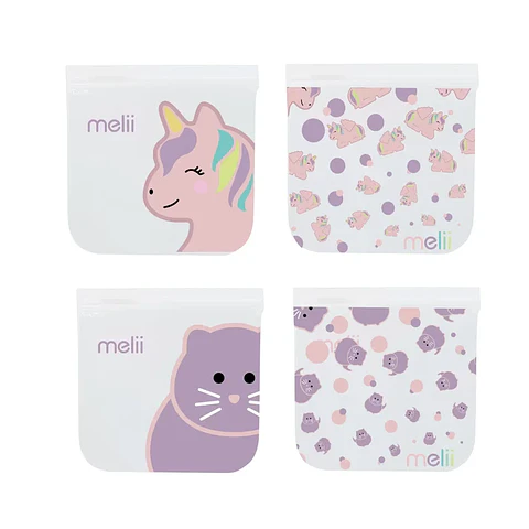 Pack de 4 Bolsas Reutilizables para Snacks