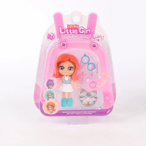 Muñeca Little Girl Con Accesorios Naranjo