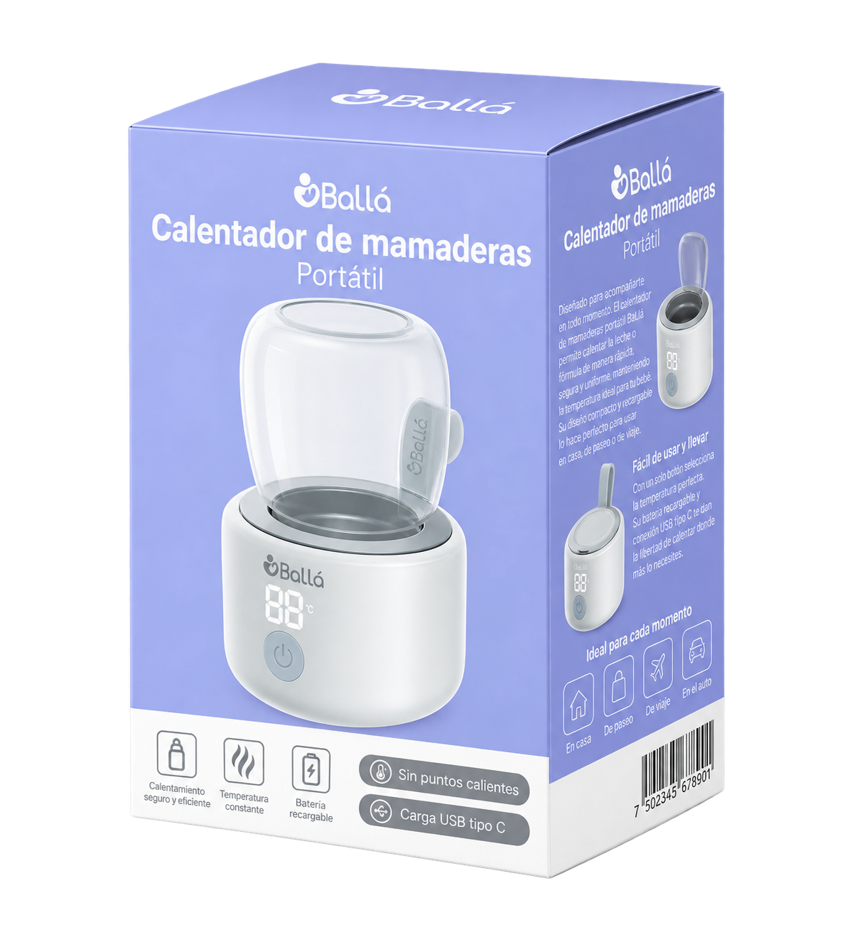 Calentador de mamaderas portátil