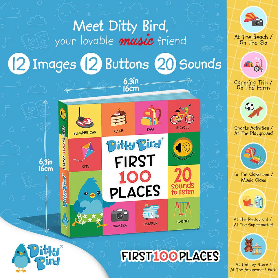 Libro Interactivo Musical First 100 Place - Ditty Bird 2