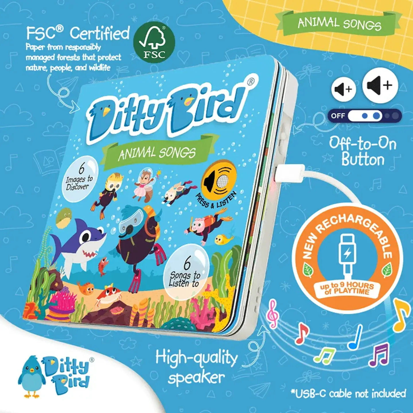 Libro Interactivo Musical Animal Songs - Ditty Bird 3