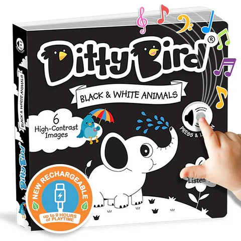 Libro Interactivo Musical Black & White Animals - Ditty Bird