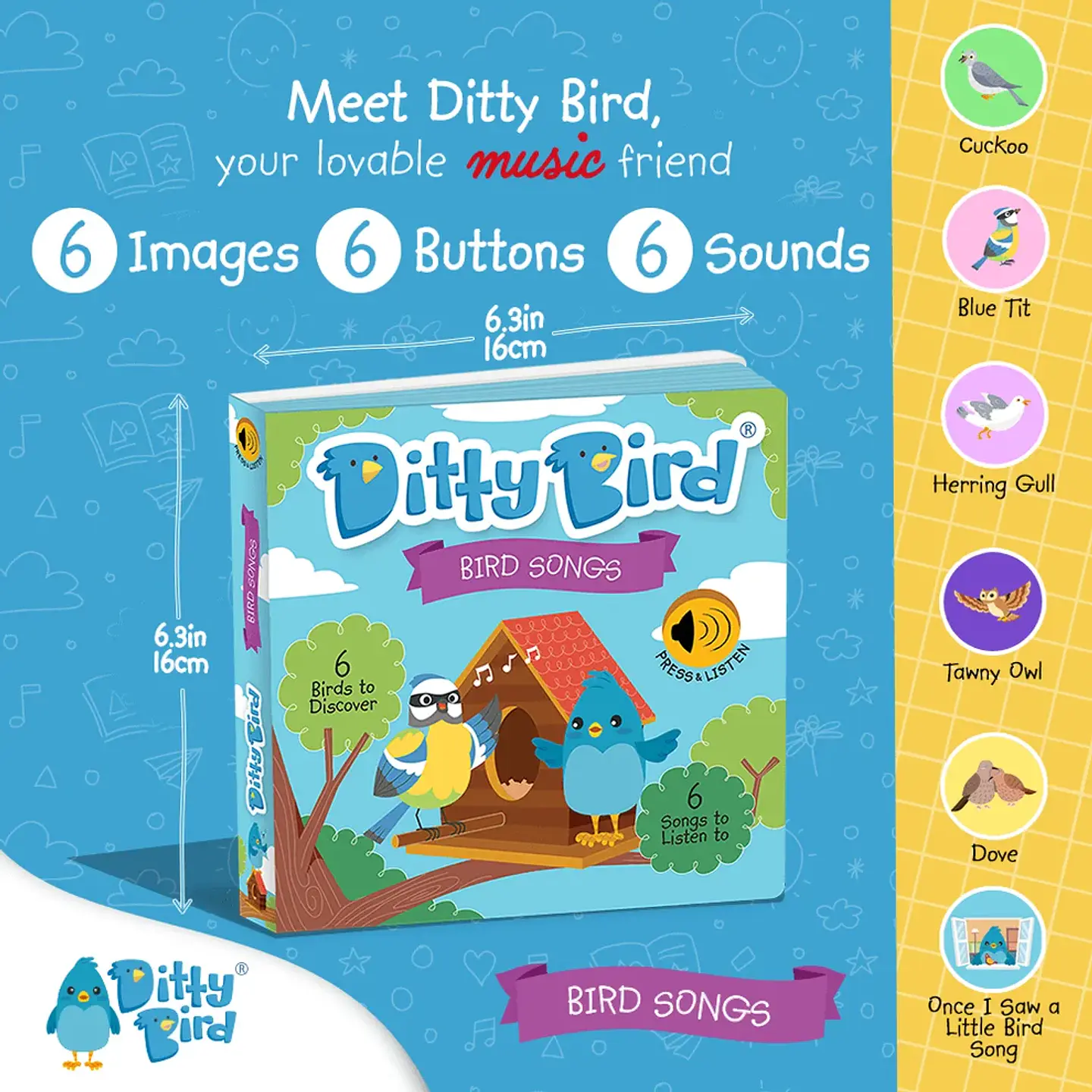 Libro Interactivo Musical Bird Songs - Ditty Bird 2