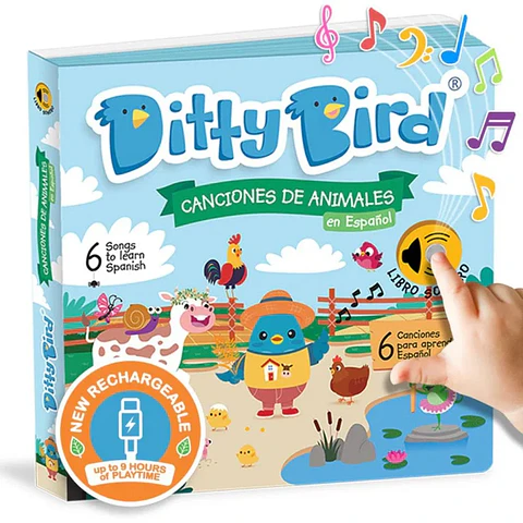 Libro Interactivo Musical Canciones de Animales en Español - Ditty Bird