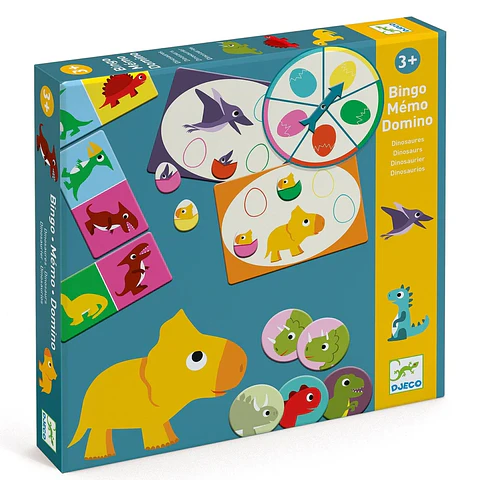 Bingo Memo Dominó Dinosaurios - Djeco