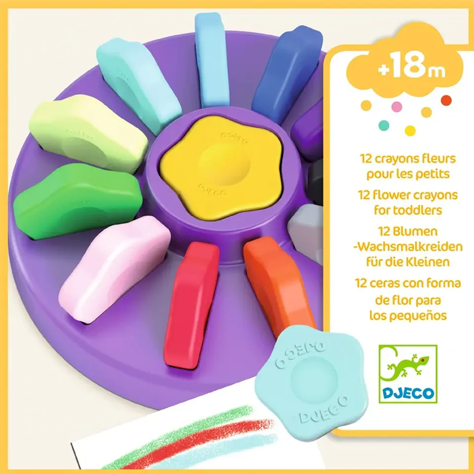 12 Crayones de Flores - Djeco 1