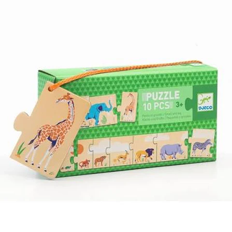 Puzzle Dúo Pequeños y Grandes Animales - Djeco