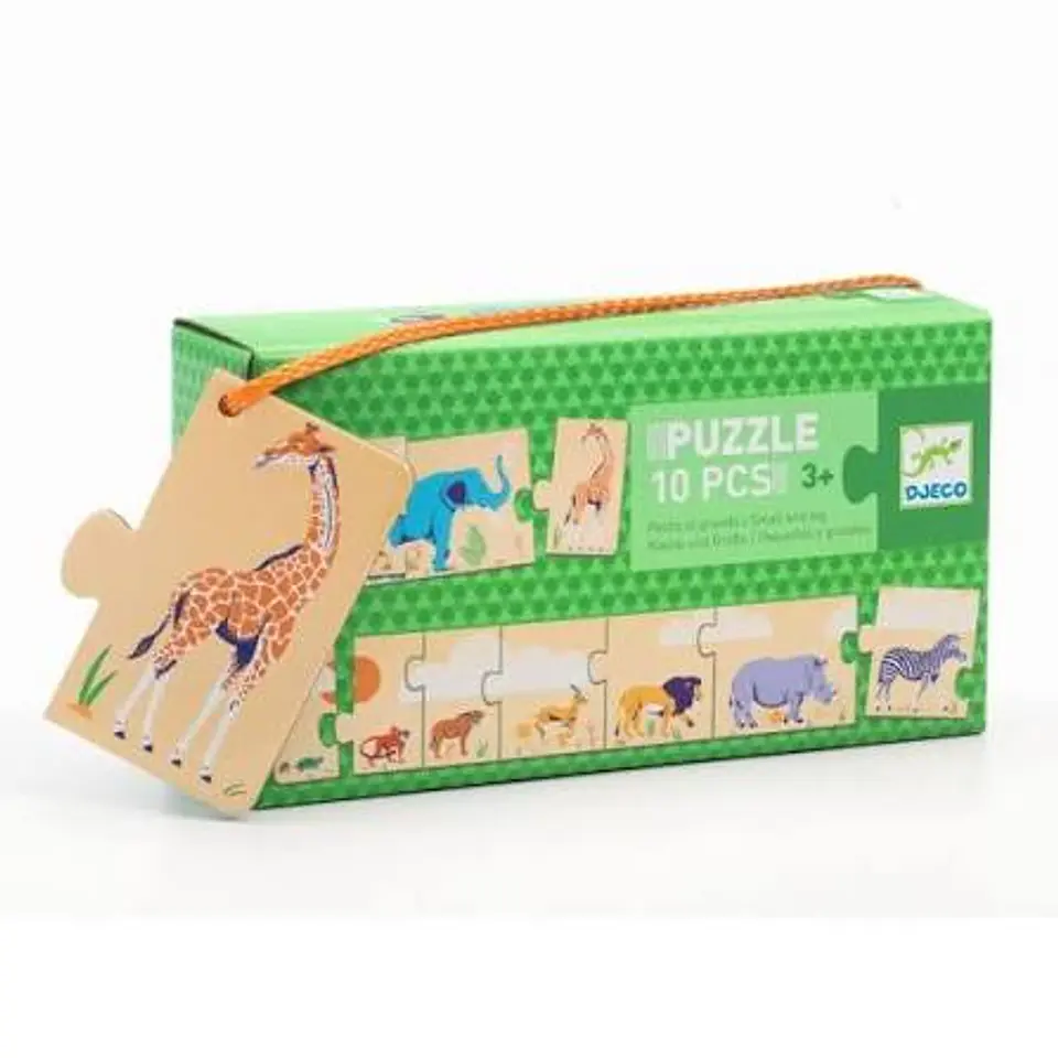 Puzzle Dúo Pequeños y Grandes Animales - Djeco 1