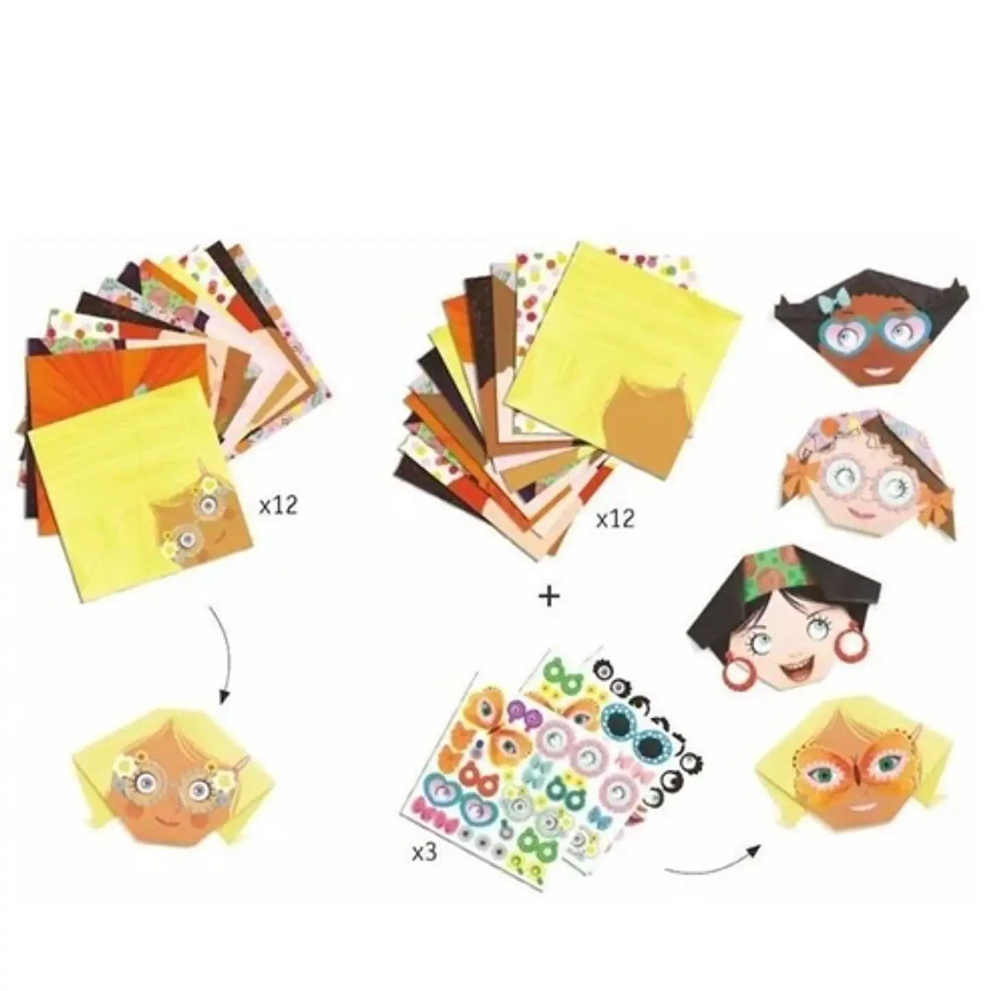 Set de Origami Caras Bonitas - Djeco 2
