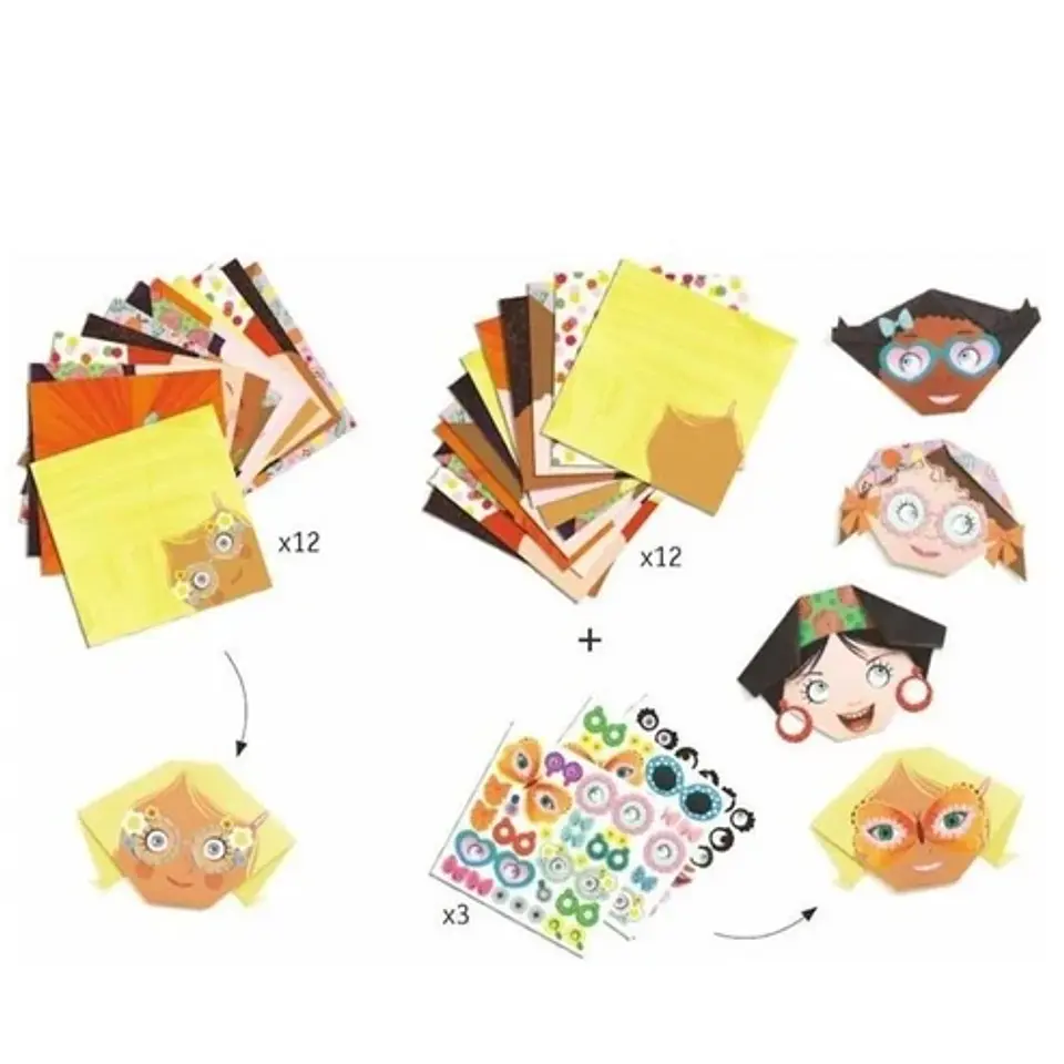 Set de Origami Caras Bonitas - Djeco 2