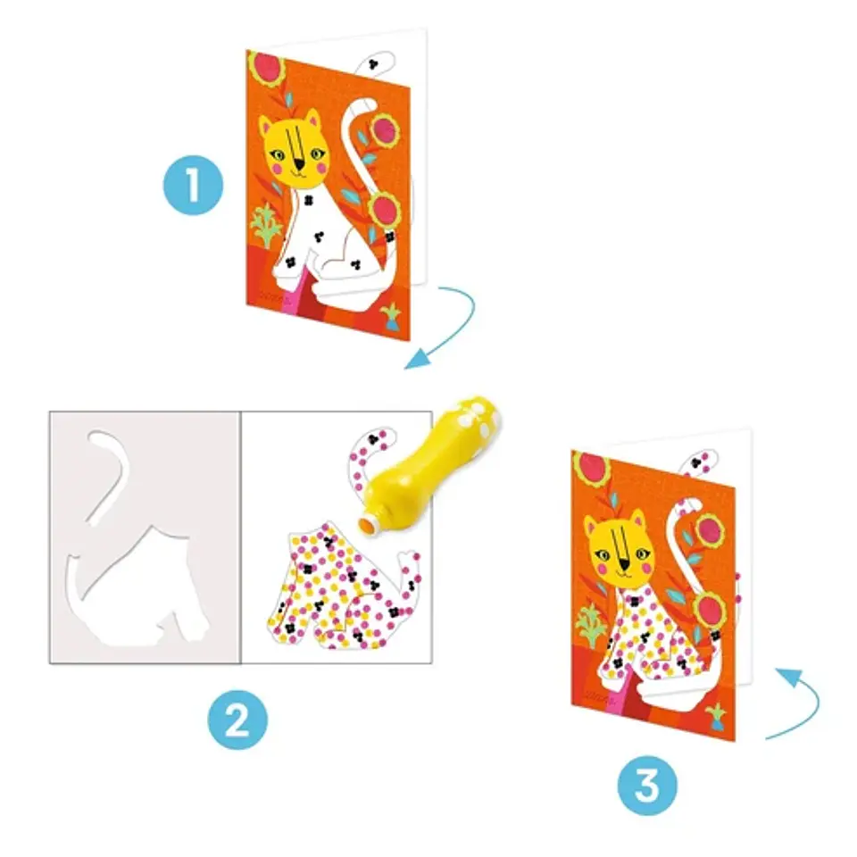 Set de Pintura Mágica Con Plantillas de Animales - Djeco 3
