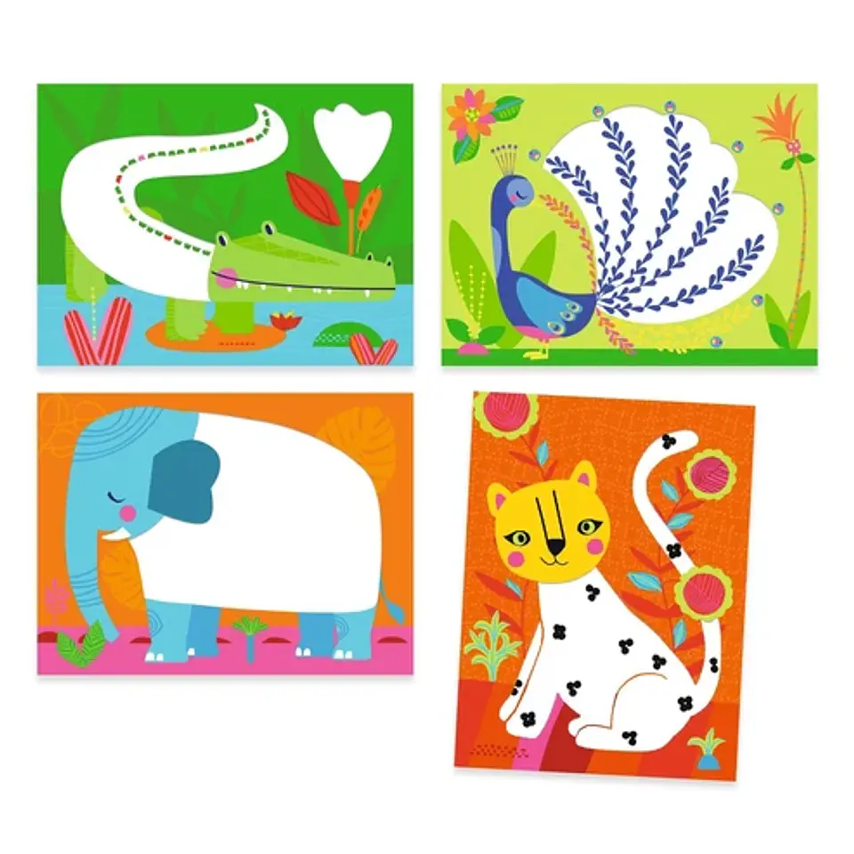 Set de Pintura Mágica Con Plantillas de Animales - Djeco 2