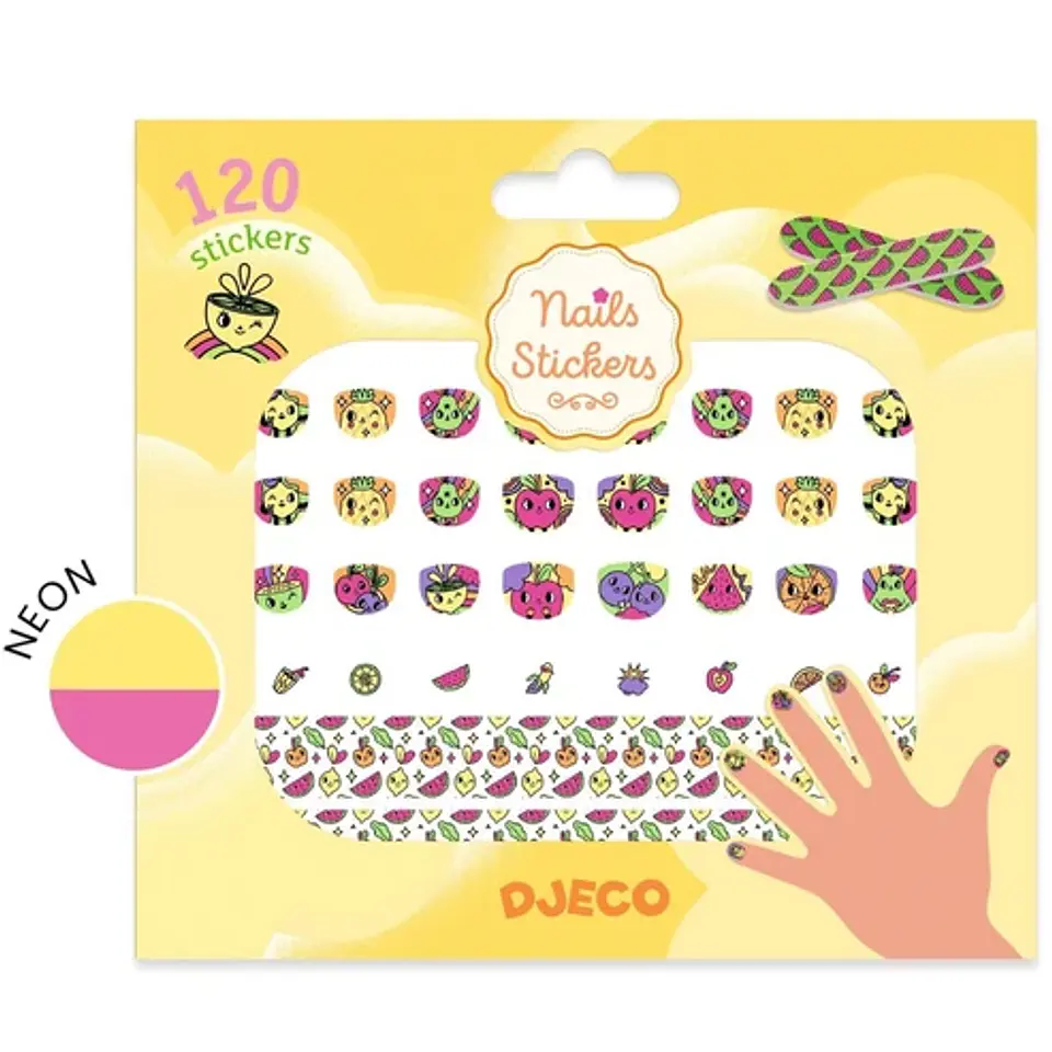 Stickers para Uñas Frutas Neon - Djeco 1