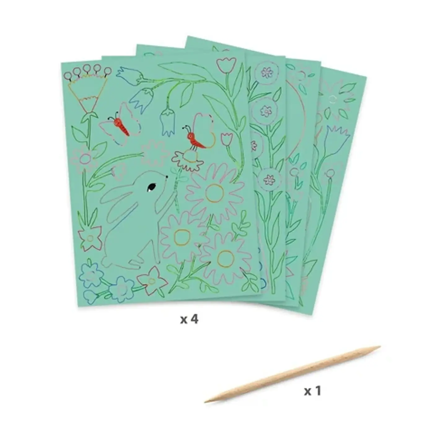 Tarjetas para Raspar Animales del Jardín - Djeco 2
