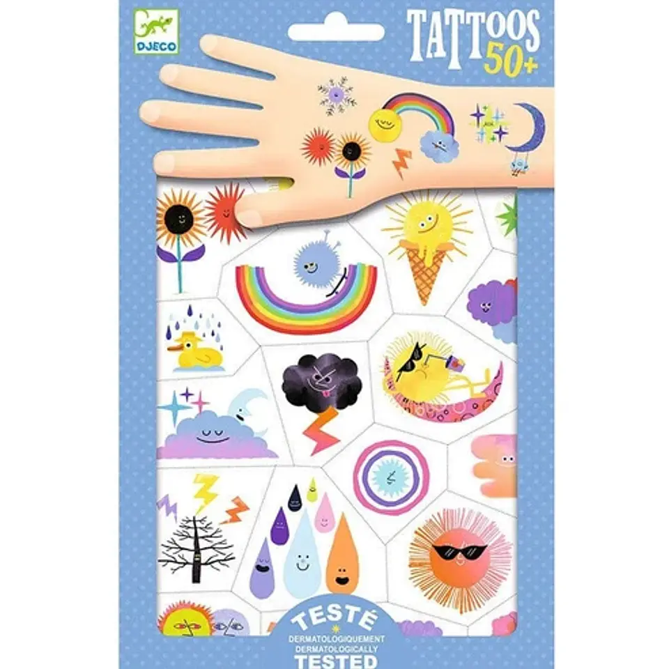 Tatuajes Temporales Emojis del Tiempo - Djeco 1