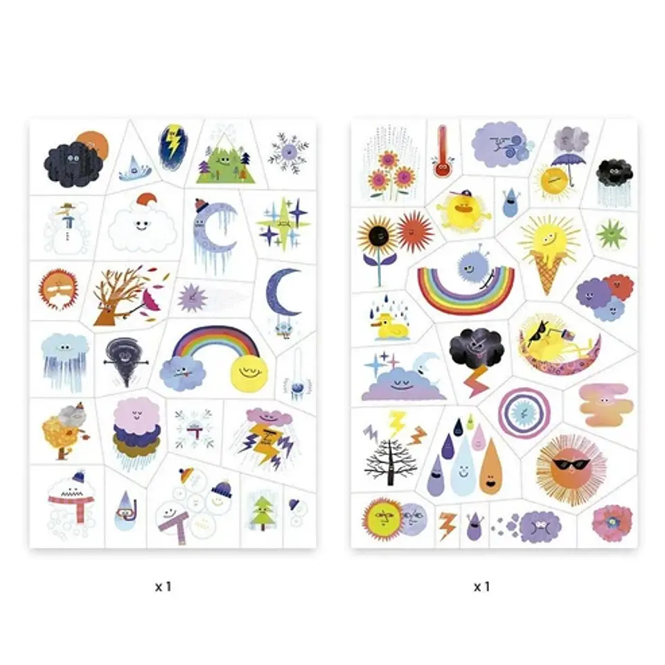 Tatuajes Temporales Emojis del Tiempo - Djeco 2