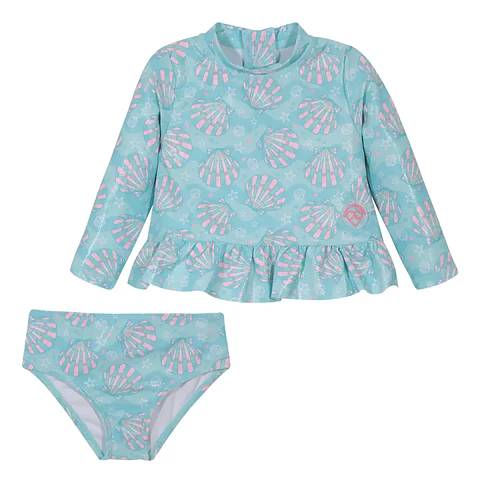 Traje de Baño 2 Piezas Celeste  Conchitas - H20 Wear