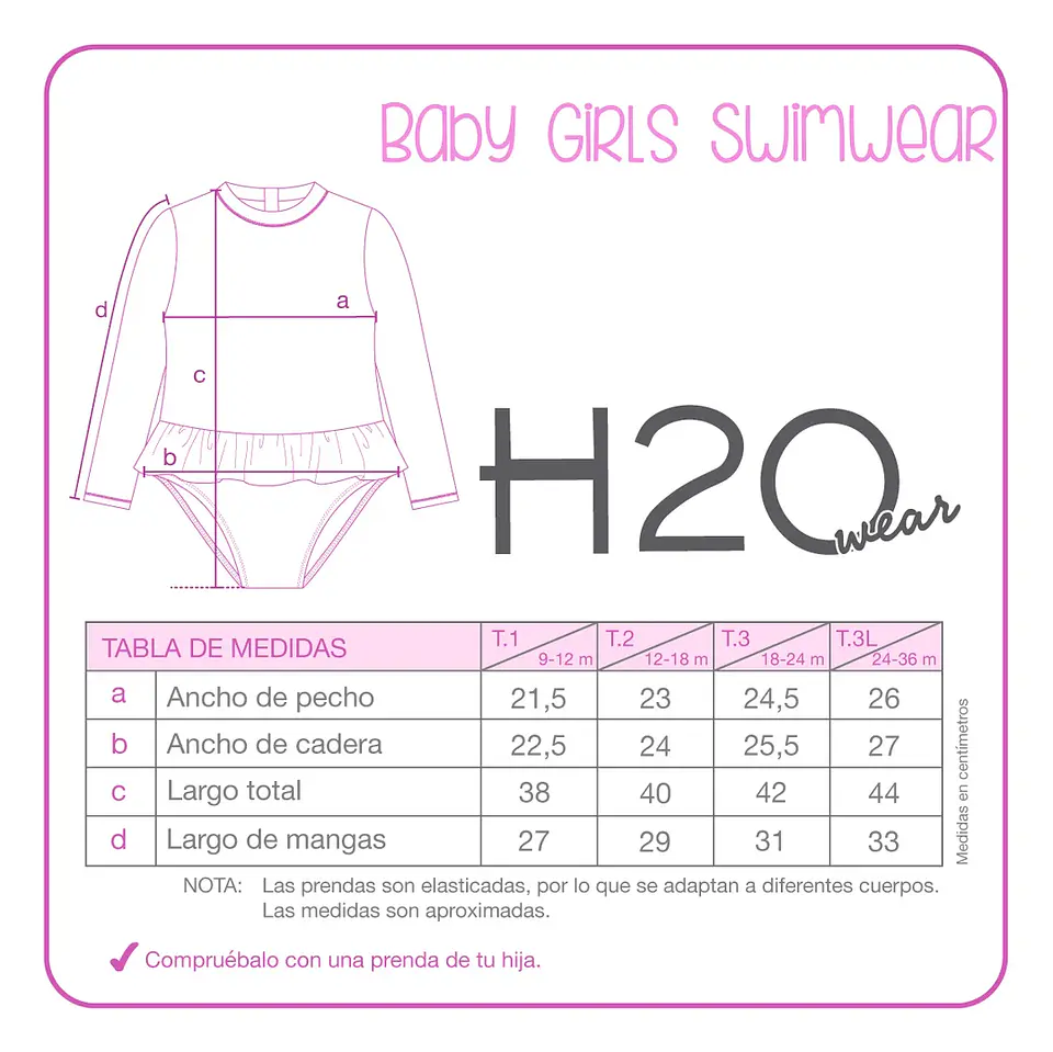 Traje de Baño Bebé Niña Rosado Sirenas – H2O Wear 3