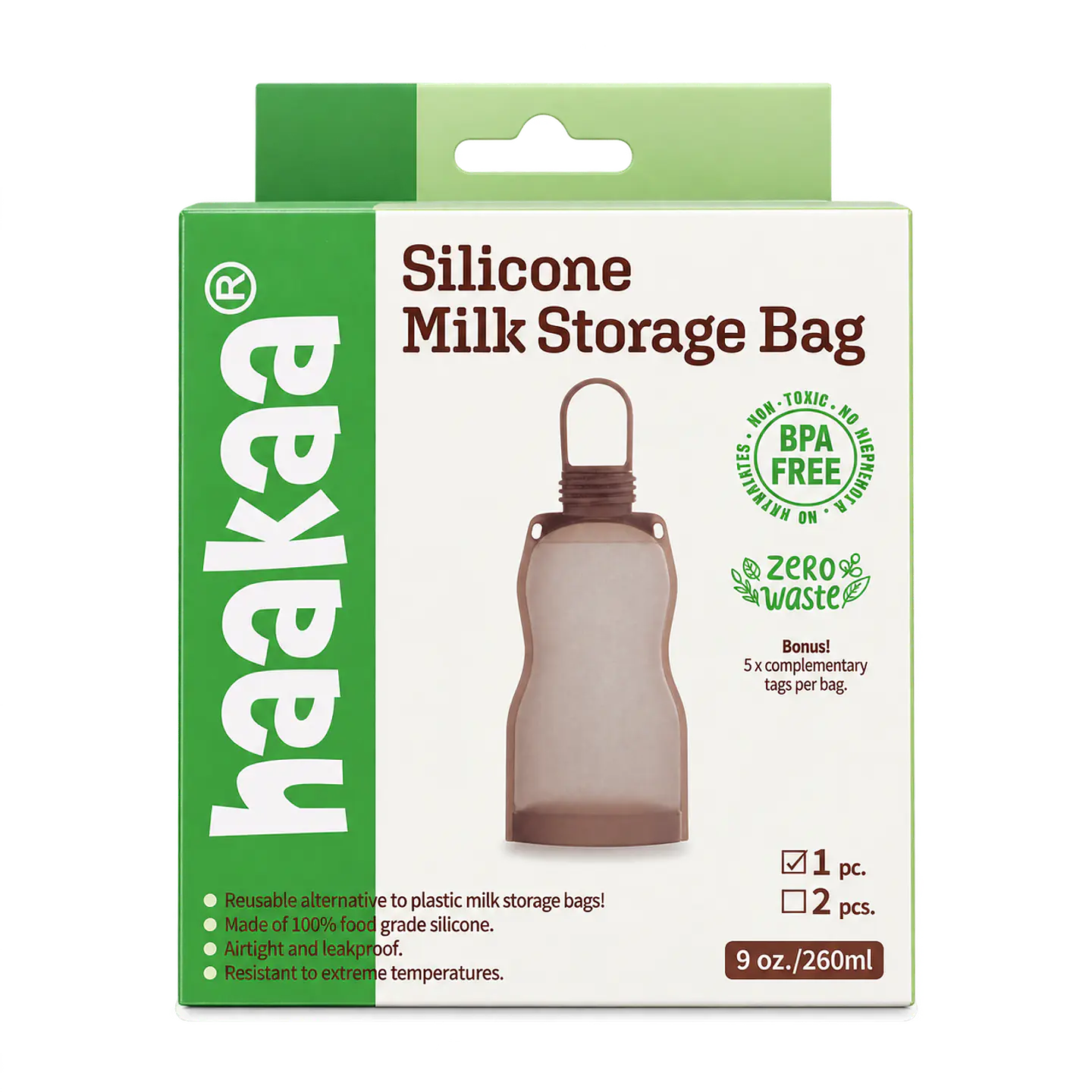 Bolsa de Silicona para Almacenar Leche 260 ml – Haakaa 1