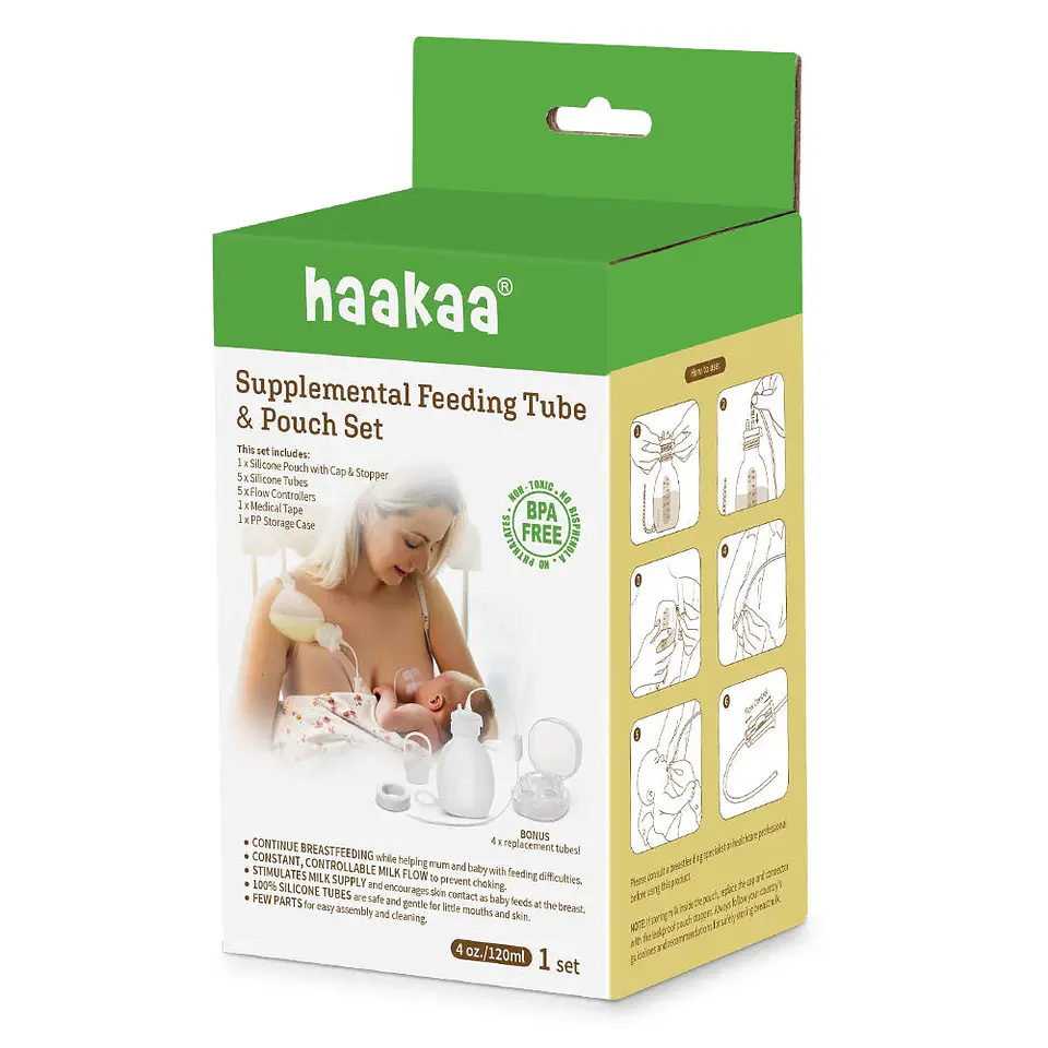 Sistema de Alimentación Suplementaria con Sonda y Pouch – Haakaa 1