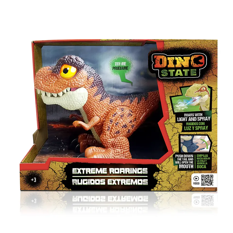 Dinosaurio Rugidos Extremos con Vapor, Luz y Sonido Café - HFC Toys 1