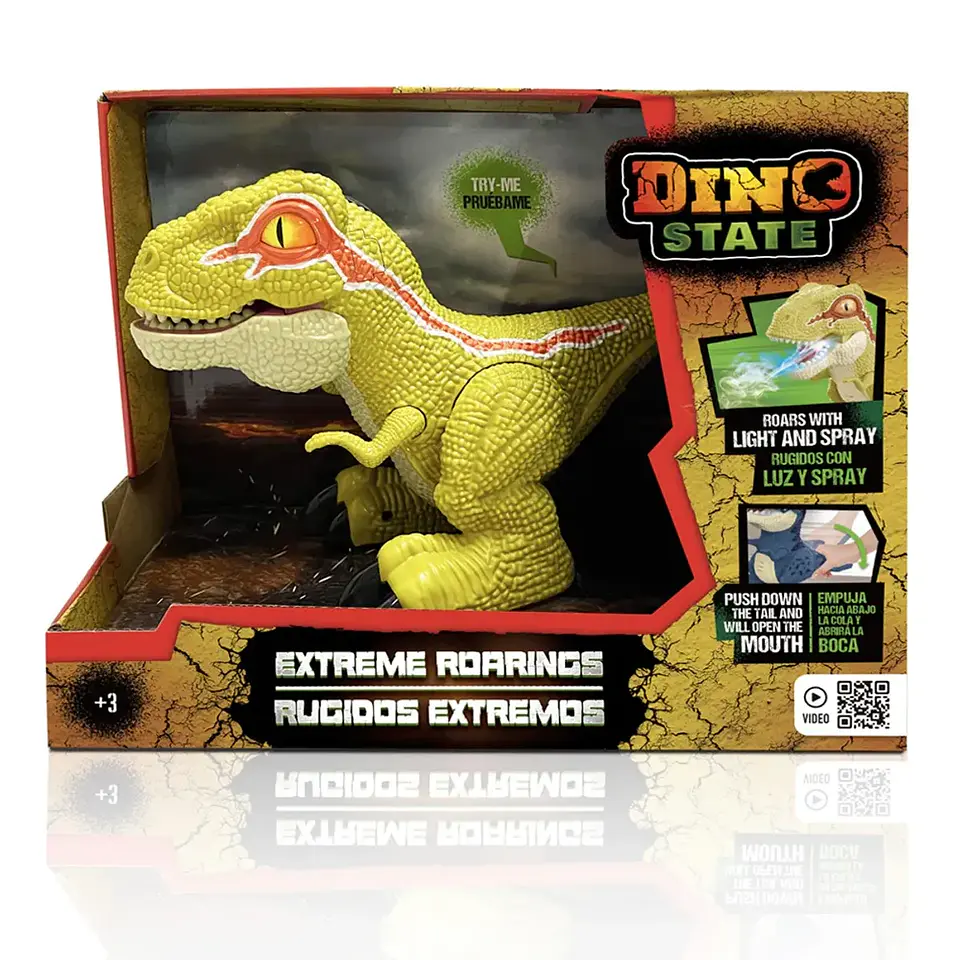 Dinosaurio Rugidos Extremos con Vapor, Luz y Sonido Verde – HFC Toys 1