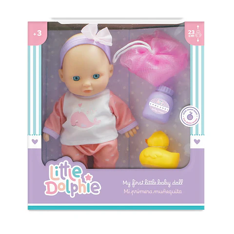Muñeca Bebé con Accesorios de Baño 23 cm – Little Dolphie