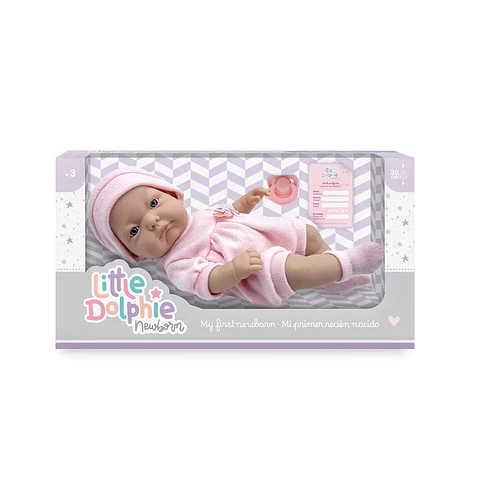 Muñeca Reborn Recién Nacida Rosada 30 cm – Little Dolphie