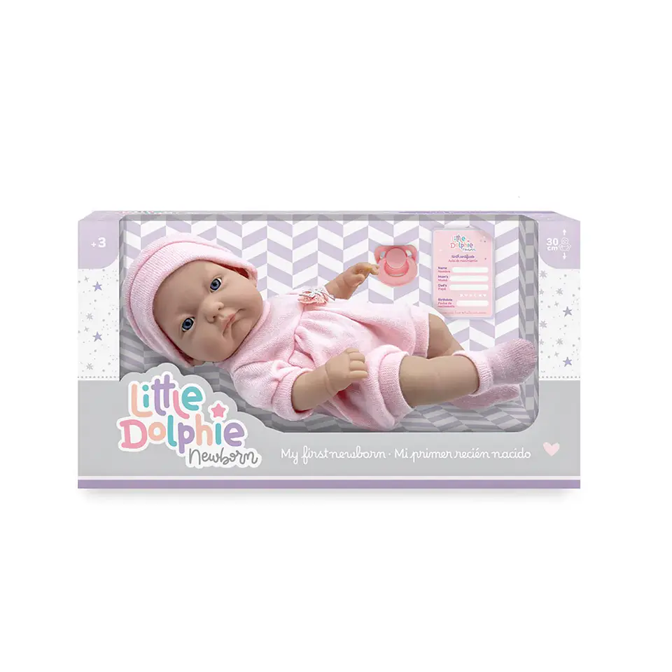 Muñeca Reborn Recién Nacida Rosada 30 cm – Little Dolphie 1