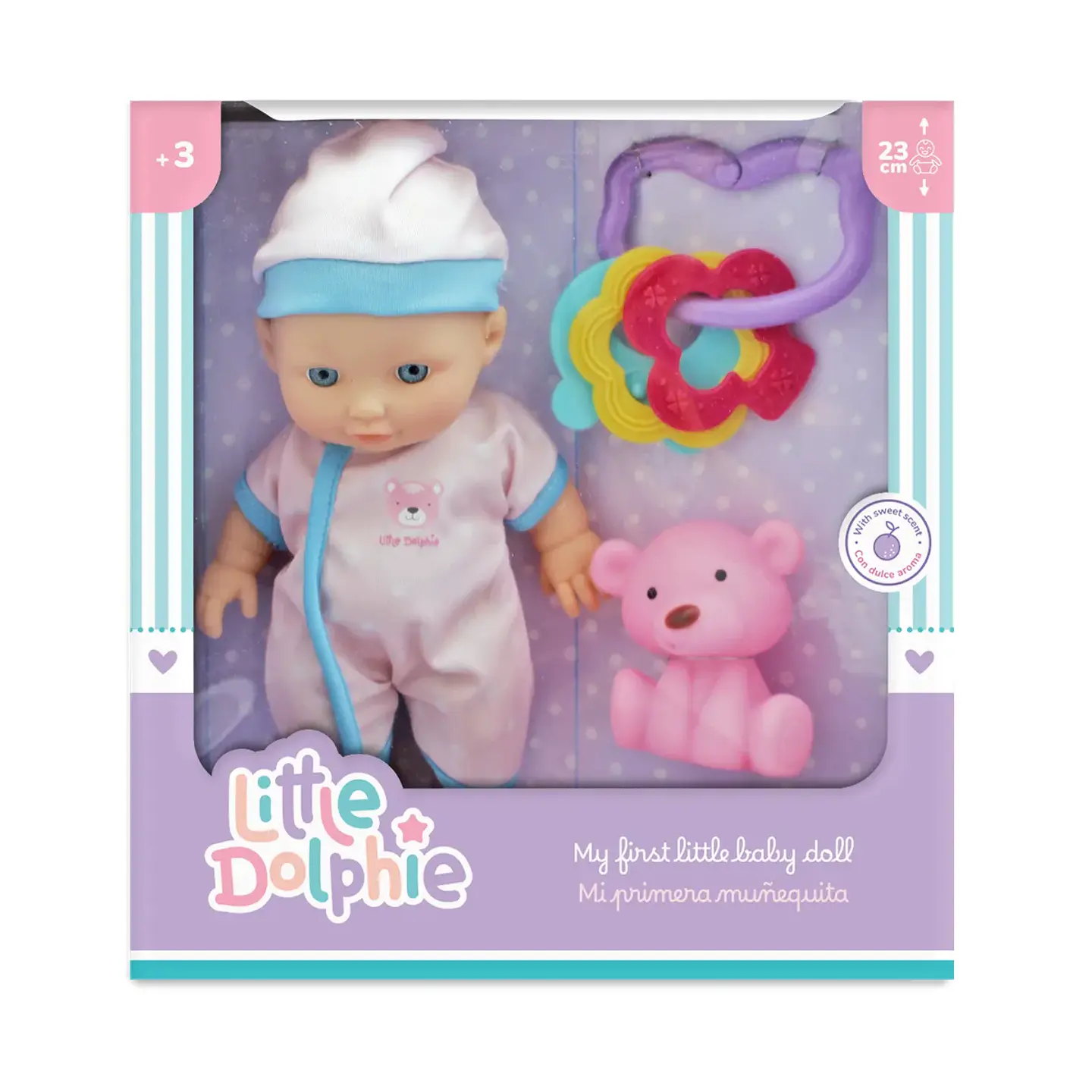 Muñeca Bebé con Sonajero 23 cm - Little Dolphie 1