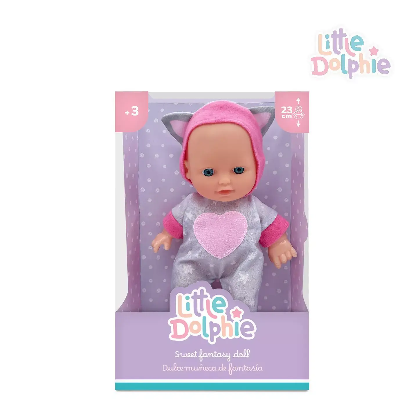 Muñeca Bebé Perfumada 23 cm Pijama de Gato – Little Dolphie 1