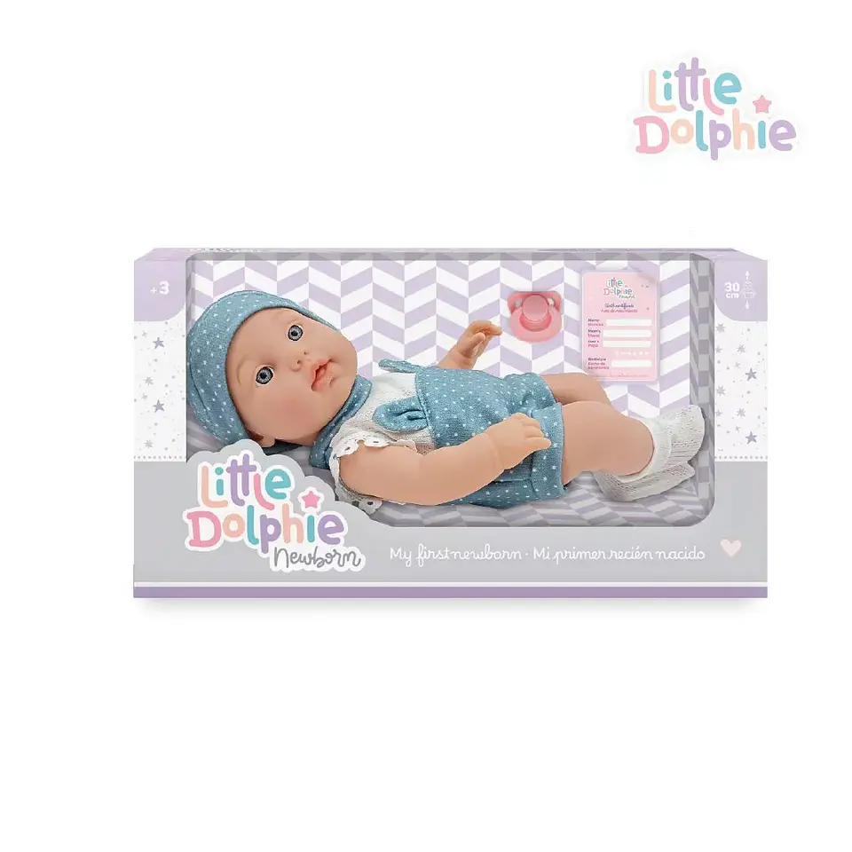 Muñeca Reborn Recién Nacida Realista Azul 30 cm– Little Dolphie 1